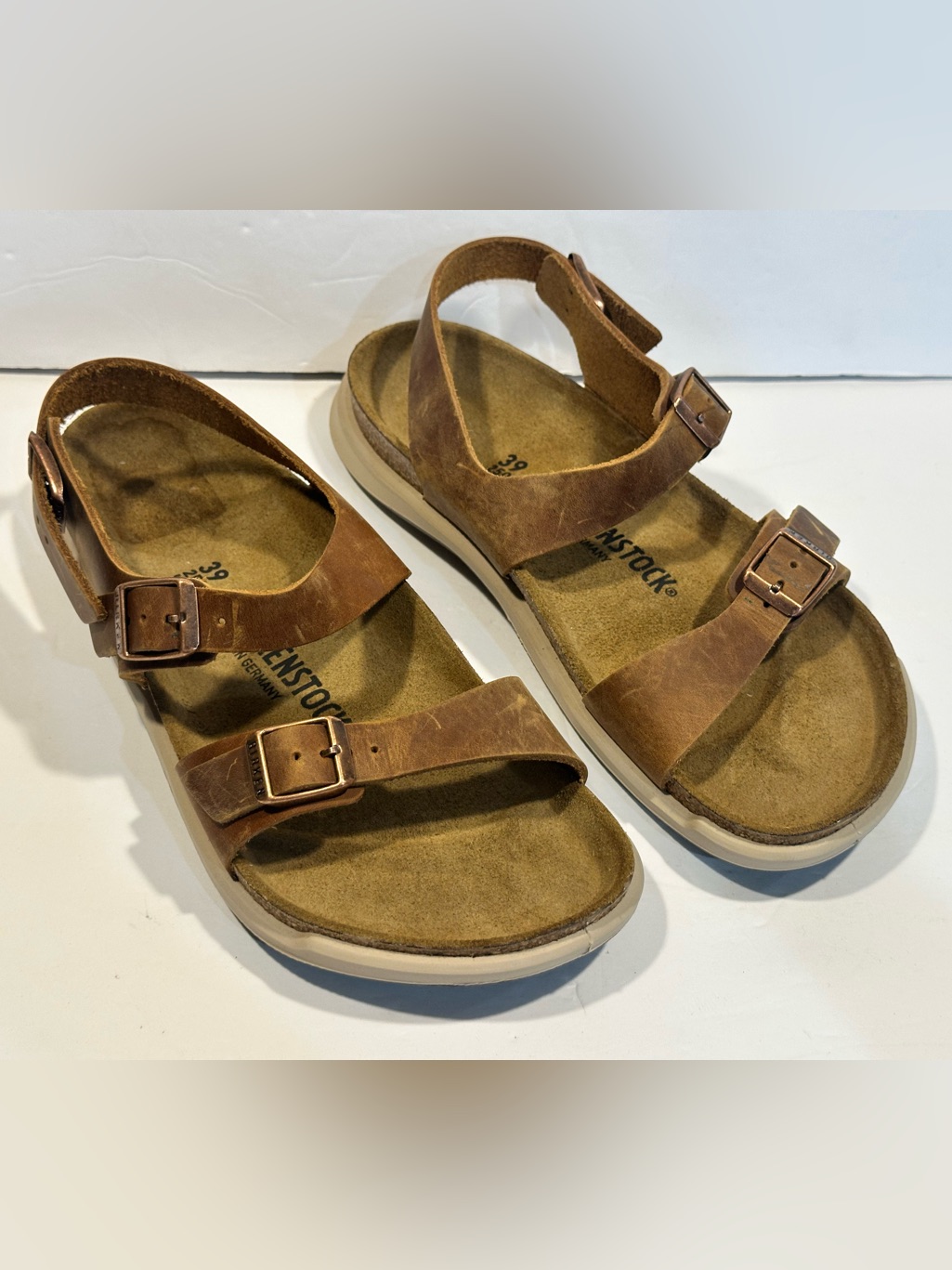 The Birkenstock Sonora Women Oiled Leather Sandals In Ginger Brown - Size 39
